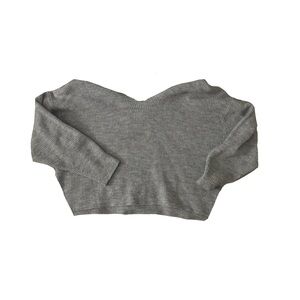 Primark Gray Ribbed V-Neck Sweater